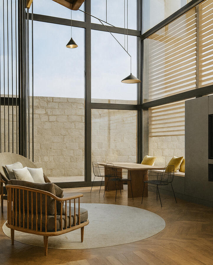 outdoor and indoor blend together in the renovation of this House of Character in Mosta